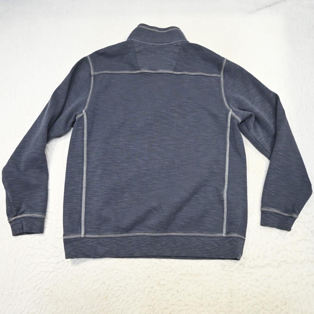 Tommy Bahama Marlin 1/4 Zip Jacket Blue Pima Long Sleeve Mens Size Medium - Picture 10 of 11